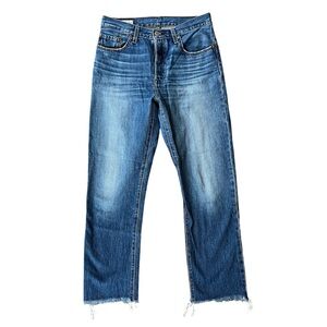 Levi’s Premium | 501 Crop Raw Hem jeans in vintage wash | Size 28x28